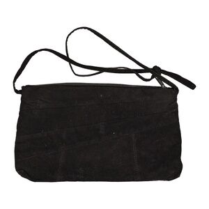 Suede Fabric Black Shoulder Bag Black 2000s